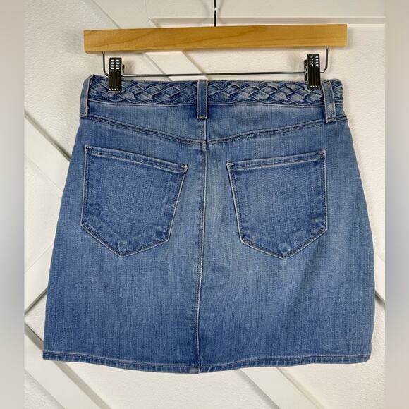 L'AGENCE Shannon Braided Waist Band Denim Mini Skirt Size 25 - Picture 6 of 9